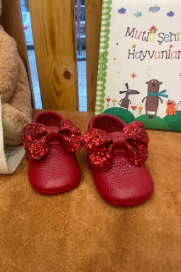 Детские мокасины Adele из натуральной кожи красные